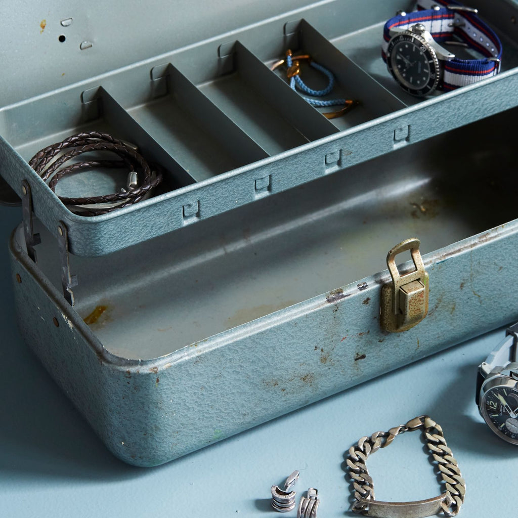 Vintage Aluminum Tackle Box, Metal Tool Box, Fishing Box, Tackle